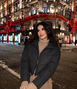 Black Cropped Puffer Jacket