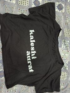 Black Graphic Crop T-Shirt