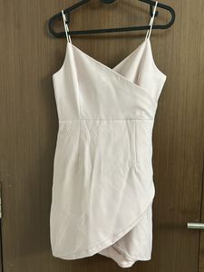 Very Pretty Baby Pink Short Dress With A Cut