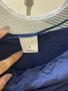 Navy Blue Cap Sleeve Top