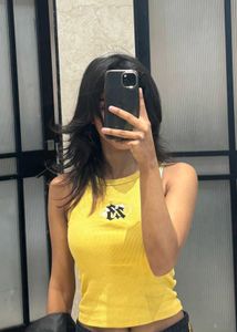 Vibrant Yellow Ribbed Tank Top