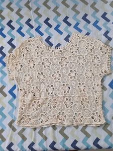 Floral Knit Lace Crop Top