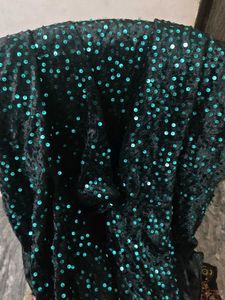 Sequin Velvet Fabric - Emerald Green for making bl