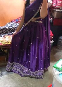 Stunning Purple Embroidered Lehenga Choli