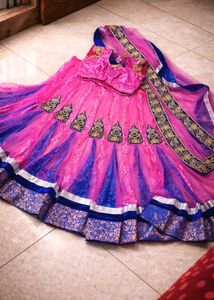 Vibrant Pink & Blue Lehenga