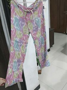 Colorful Heart Print Palazzo Pants