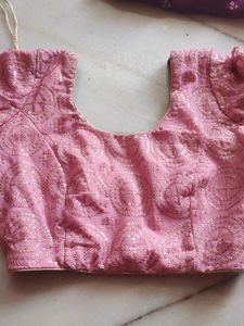 Baby Pink Color Sttiched Lahnga5 Miter  Flare,Blau