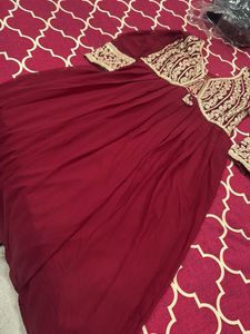 Elegant Embroidered Maroon Gown in m or l size