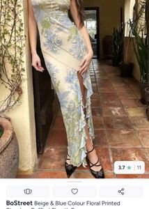 BoStreet Floral Print Strapless Dress