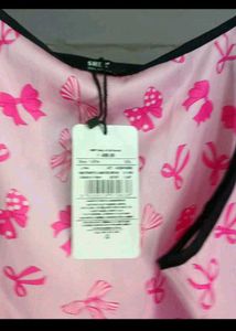 Pink Bow Print Sleep Dress