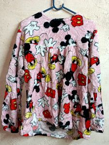 Trendy Fleece Stylish Night Suit Upper Multicolour