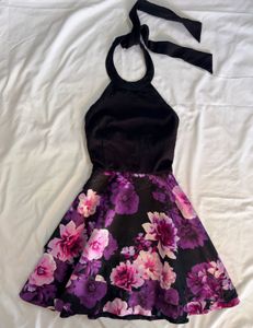 Flirty Floral Halter Dress