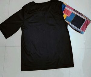 Black With Multicolour Imported Top