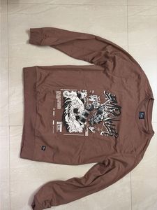 Brown Graphic Print Long Sleeve T-Shirt