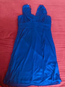 imported blue color knee length designer imported midi dress for sale