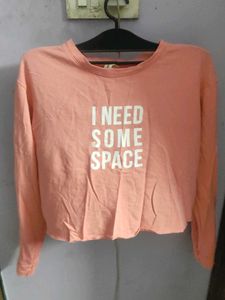 Pink "I Need Space" Cropped Sweatshirt