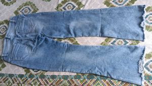 Light Wash Distressed Flare Jeans
