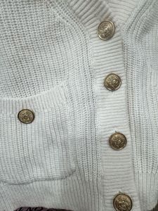 H&amp;M Knit Cardigan with Gold Buttons