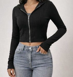 New Black Zip-Up Hoodie