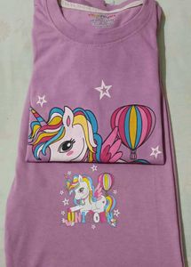 Cute Unicorn Purple T-Shirt Set