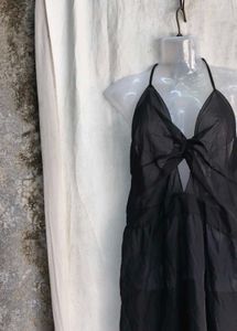 Sheer Black Halter Neck Dress