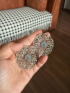 oxidized big Filigree Round studs