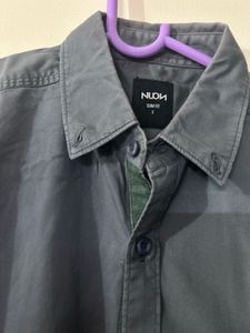 Men's Charcoal Grey Button-Down Shirt