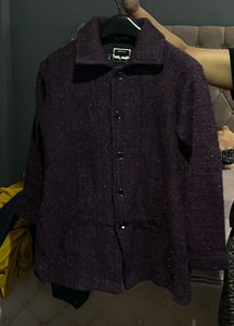 Shimmer Purple Trench Coat
