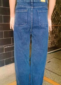 Blue Wide Leg Denim Jeans