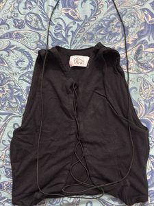 Sleek Black Halter Top