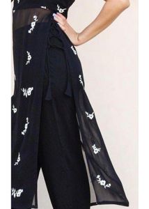 Stylish Black Kurta Set with White Embroidery
