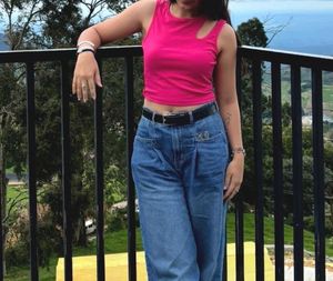 Hot Pink Cut-Out Crop Top