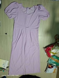 Lavender Puff Sleeve Cutout Jumpsuit