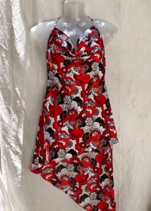 I. Vibrant Floral Halter Neck Dress
