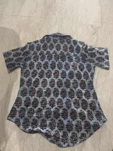 Blue Block Print Kurta