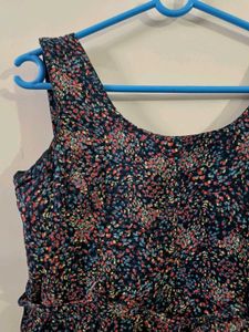 Charming Floral Print Sleeveless Dress