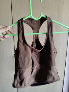 Brown Racerback Sports Bra