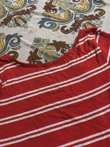 Red and White Striped Top