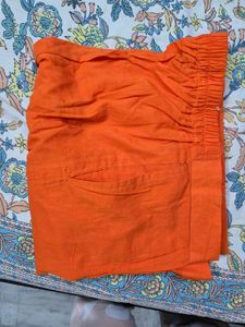orange staright pent plazo