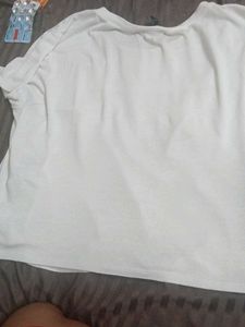 Classic White Tee with Stripe Detail