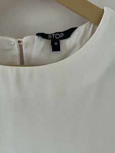 Elegant White Pleated Sleeve Top