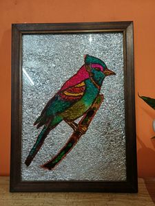 Glass Painting Work- A Beautiful Bird