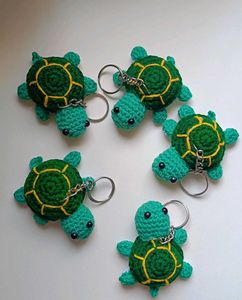 Crochet Turtle Keychain