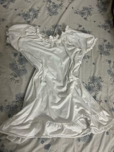 White Ruffled Mini Dress (Nighty)