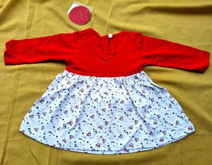 Cute Red &amp; White Baby Dress