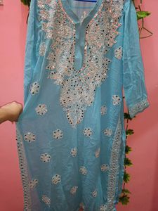 Chikankari Mirror Work Georgette Kurti