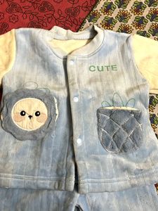 Adorable Baby Blue "CUTE" Sleepsuit