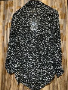 Comme Ca Ism See-through Black/White Printed Top