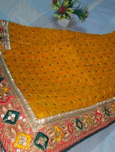 Vibrant Yellow Embellished Saree