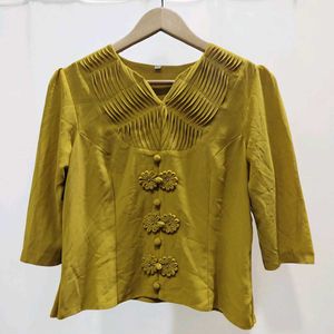 Unique Mustard Yellow Top with Embellishments